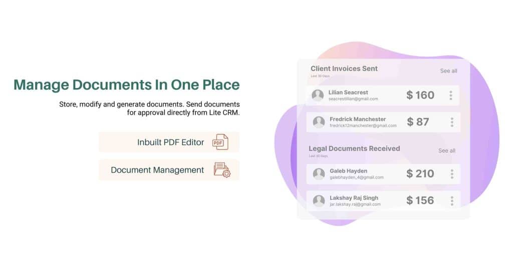 Lite CRM Document Management
