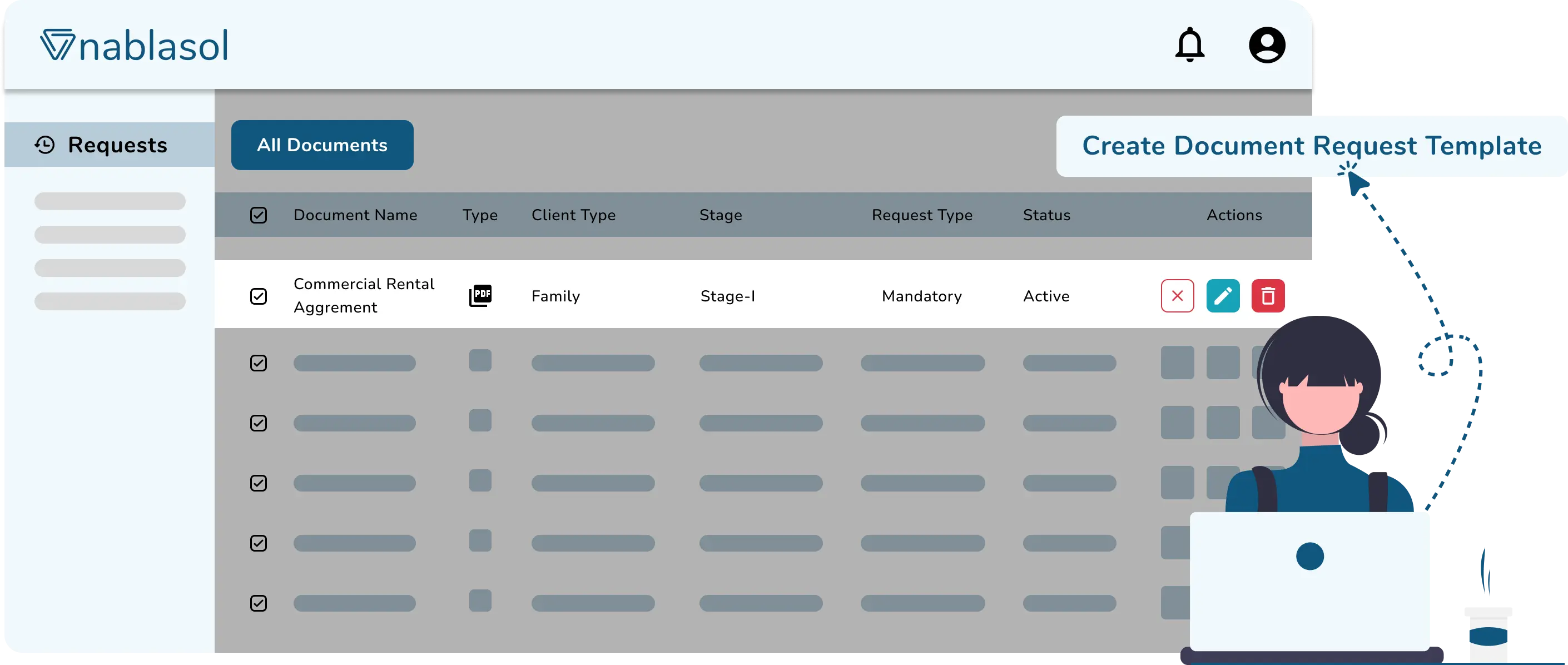 create document request template